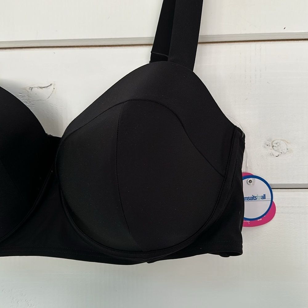 Swimsuits For All Underwire Balconette Bikini Top NEW Black Size 20 E/F - Picture 5 of 13